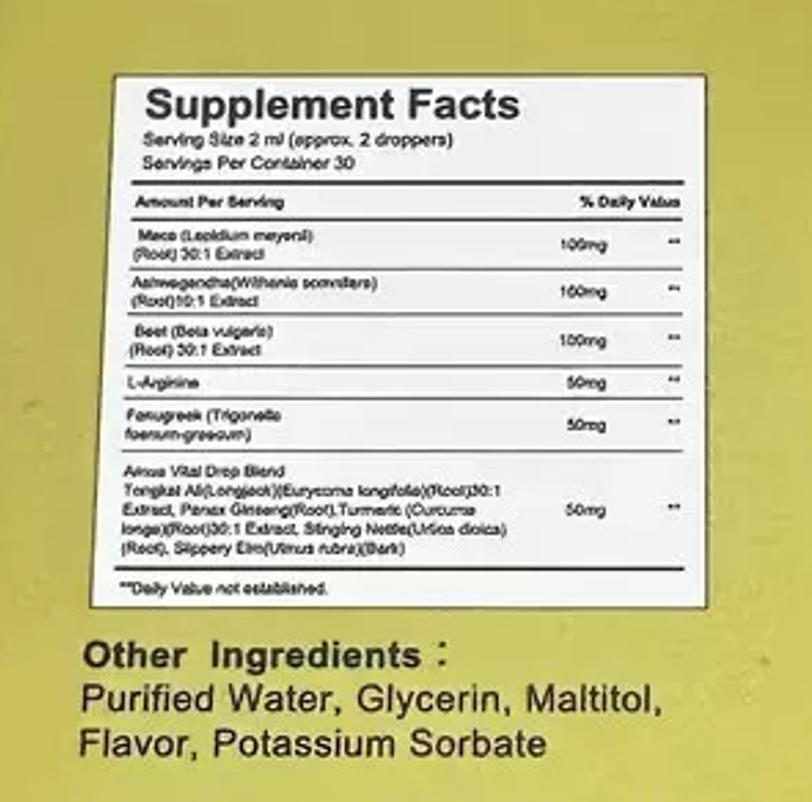 Bushaid Vital Drops – All-in-One Liquid Supplement with Ashwagandha, Maca & Beet Root (2 fl oz)