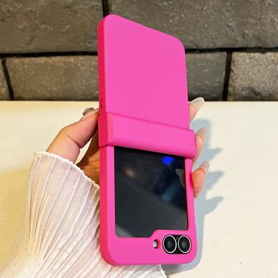 For Samsung Galaxy Z Flip 7 6 5 4 3 Zflip7 Z Flip6 Flip5 Candy Color Fold Phone Case Shockproof Liquid Skin Feel PC Back Cover