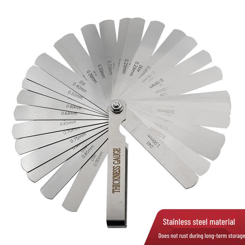 32-Piece Stainless Steel Feeler Gauge Set: 0.02-1.0mm High Precision Thickness Blades