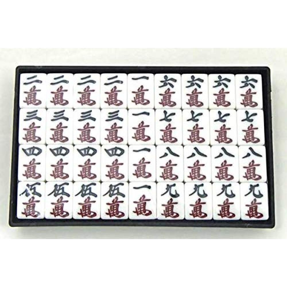Hand-made Domestic Mahjong Tiles, Hard-to-break Mahjong Tiles, Custom-made Tenwa Black (with Color Dot Sticks), Go Labo Original Tile Strap Included
