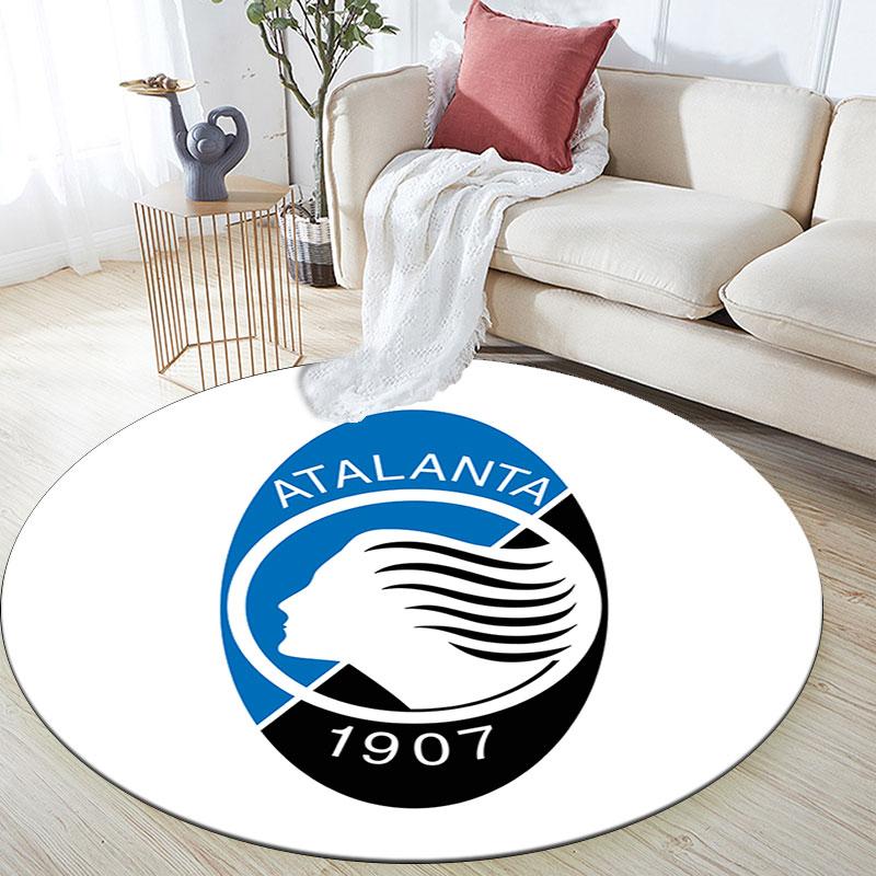 Atalanta BC Printed Round Rug, Non Slip Washable Circular Carpet For Living Room Bedroom Playroom, Sports Fan Decor, Holiday Birthday Gift