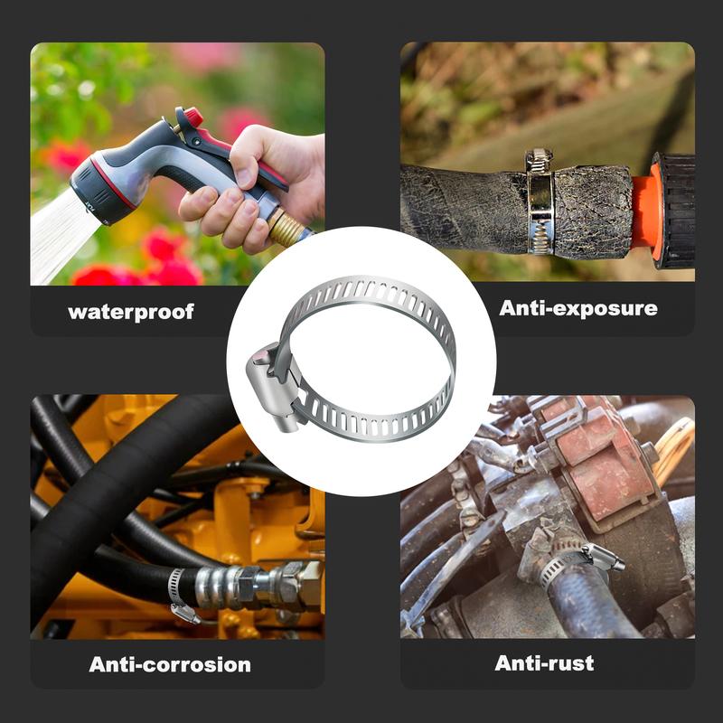 10-30pcs Hose Clamps Stainless Steel Adjustable Worm Gear Pip Tube Tool For Water Pipe  Plumbing Fuel Line Intercooler