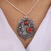 Carnelian Gemstone 925 Sterling Silver Jewelry Women Pendant 1.9" For Mother's Day Gift CP-44-23