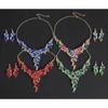 GemChic Women's New Exquisite Alloy Branch Flowers Crystal Rhinestone Collarbone Necklace Earrings Two Piece Set Birthday Christmas Jewelry Gift