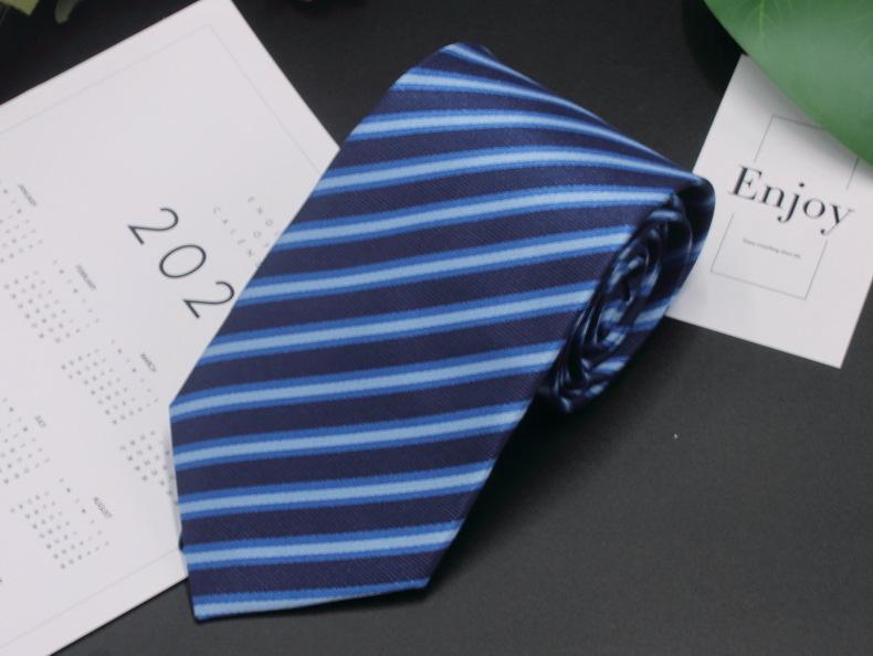 

Мужской 8 см профессиональный жаккардовый шелковый полиэстеровый полосатый деловой галстук ручной работы