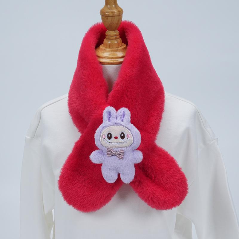 Plüsch-Winter-Schal im koreanischen Stil, Süßer und warmer Nackenschutz für Mädchen und Schülerinnen