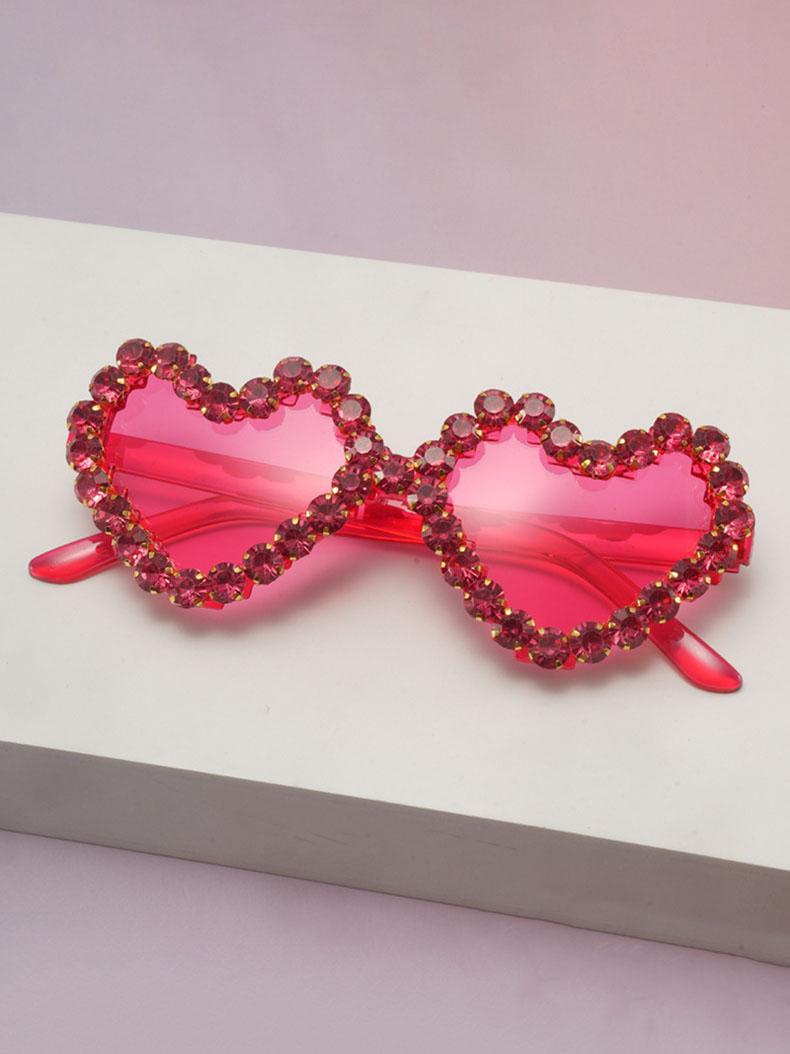 Attractive Glasses Women's 2026 Y2k Bling Heart Sunglasses For Rhinestone Frame Uv400 Bachelorette Party Shades Kj213