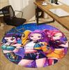 KPop Dämonenjäger Muster Runder Teppich, Innen-/Außenmatte, für Picknick, Spielzimmer, Schlafzimmer, Büro, Wohnzimmer, Heimdekor Teppich, Geburtstagsgeschenk