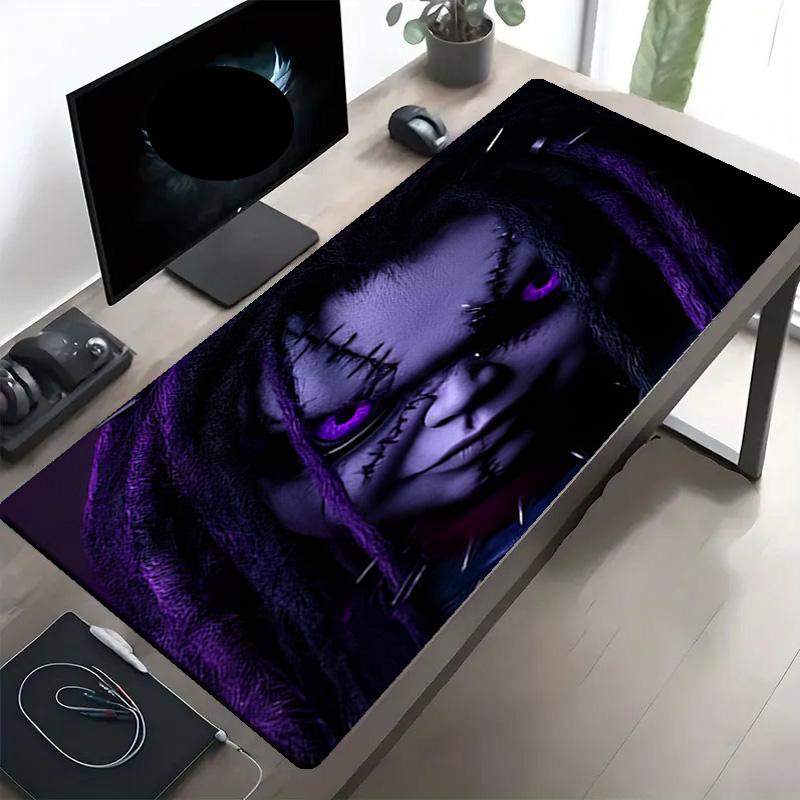 Bride of Chucky Print Mouse Pad, Anti‑Slip Desktop keyboard Mat, for PC Laptop Gaming Working Daily Use, Cool Festival Surprise Gift