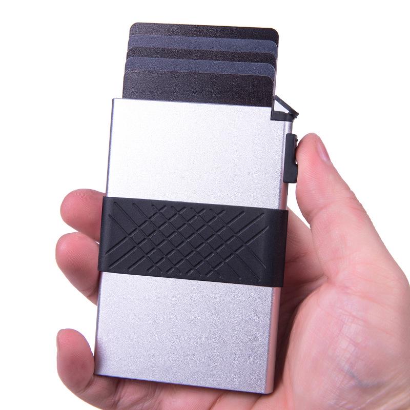 New Slim RFID-Blocking Men's Aluminum Card Holder with Auto Pop-up Feature