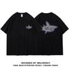 Women's Summer Shark Print Loose Fit Pure Cotton Half Sleeve T-shirt