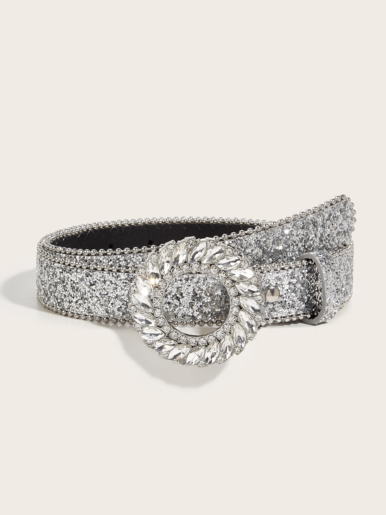 

Шикарный Утягивающий Пояс Кожаный Ремень со Сплавной Круглой Пряжкой Для Нарядов Трендовый