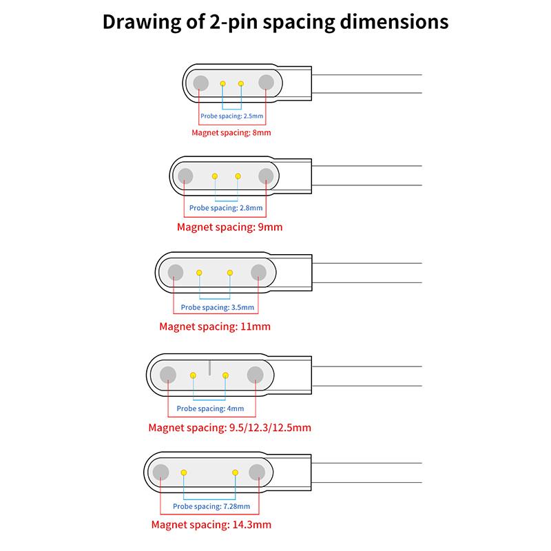 2 Pins 4Pins Smartwatch Dock Magnetic Charger Adapter Usb Charging Cable Cord For Smart Watch Power Charge Wire Accessories