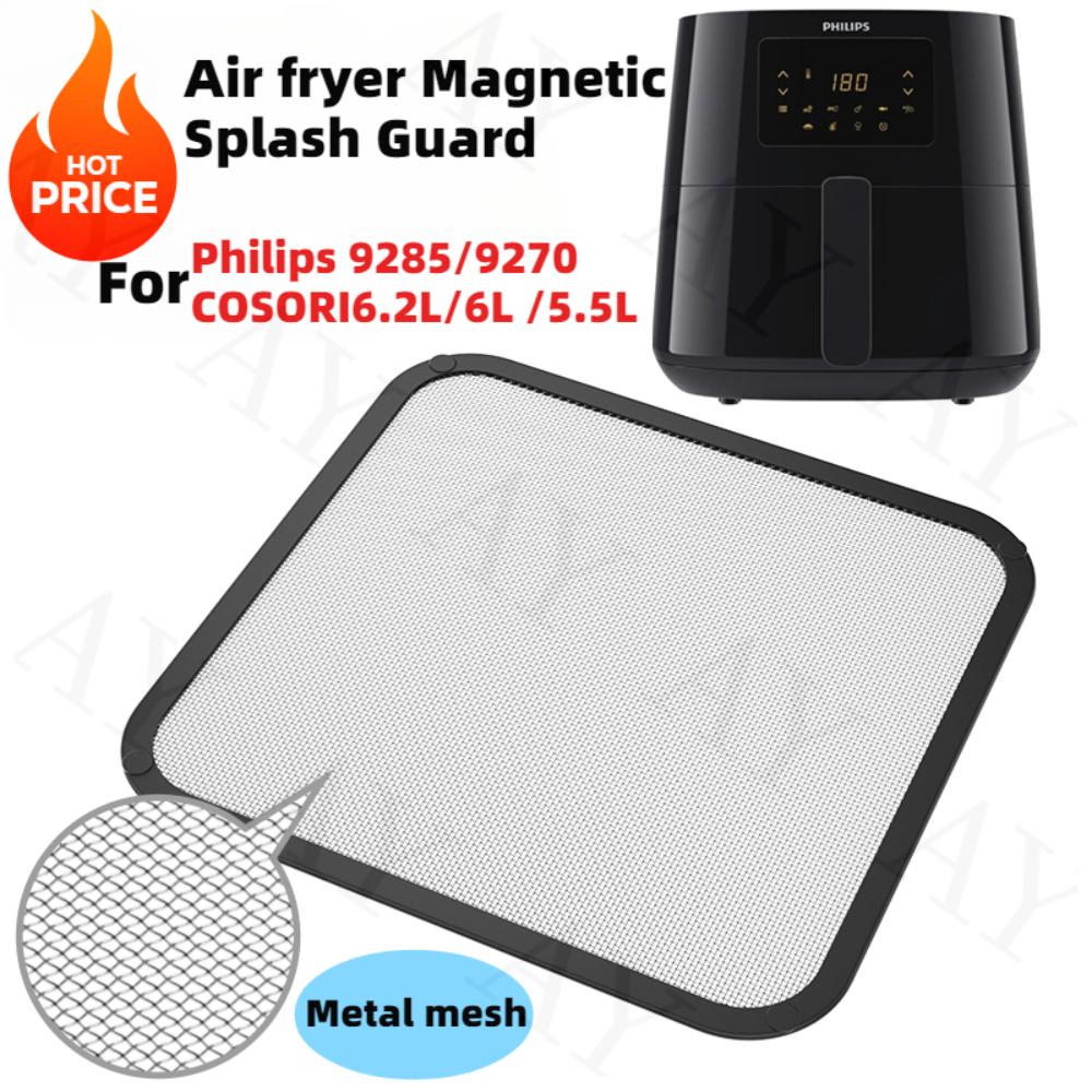Protezione Antischizzo in Metallo per Friggitrice ad Aria per Modelli Philips 9285/9270 COSORI 6.2L/6L/5.5L Adsorbimento Magnetico Griglia Metallica P