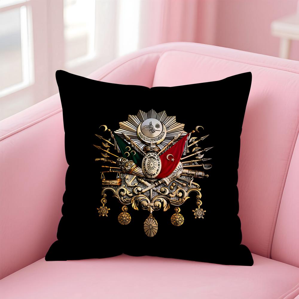 Historisches Wappen des Osmanischen Reiches Kissenbezug Kissenhülle Kurzer Plüsch Verdeckter Reißverschluss Raum Sofa Kissenbezug