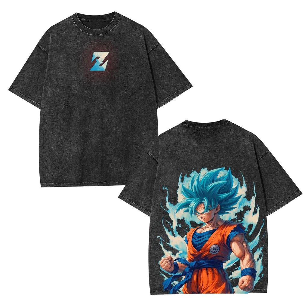 Dragon Ball Son Goku Anime Printing T-shirt Men's Clothing Women's 2026 Summer New Cotton Washed Short-sleeved T Shirt