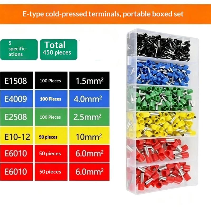200 To 1900Pcs Electrical Tube Insulated Terminal Kit Ve Tubular Crimp Terminals Efficient Terminal Connectors