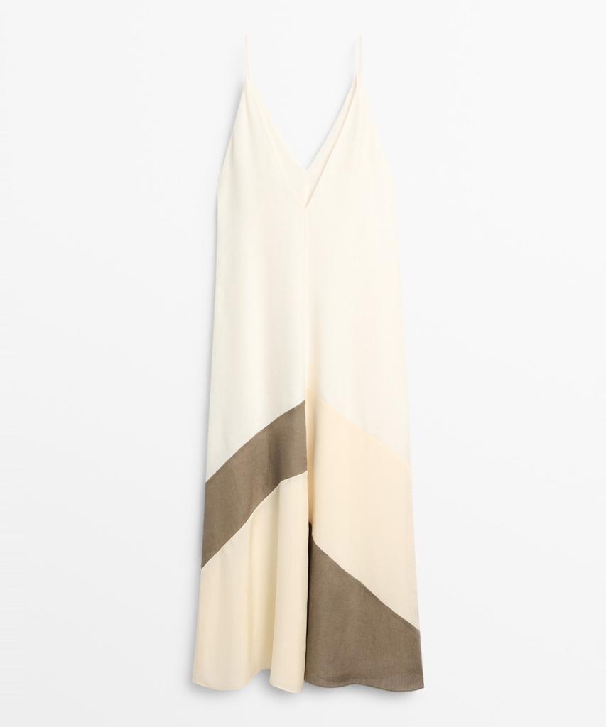 Masimodutti Color Block Fluid Midi Dress