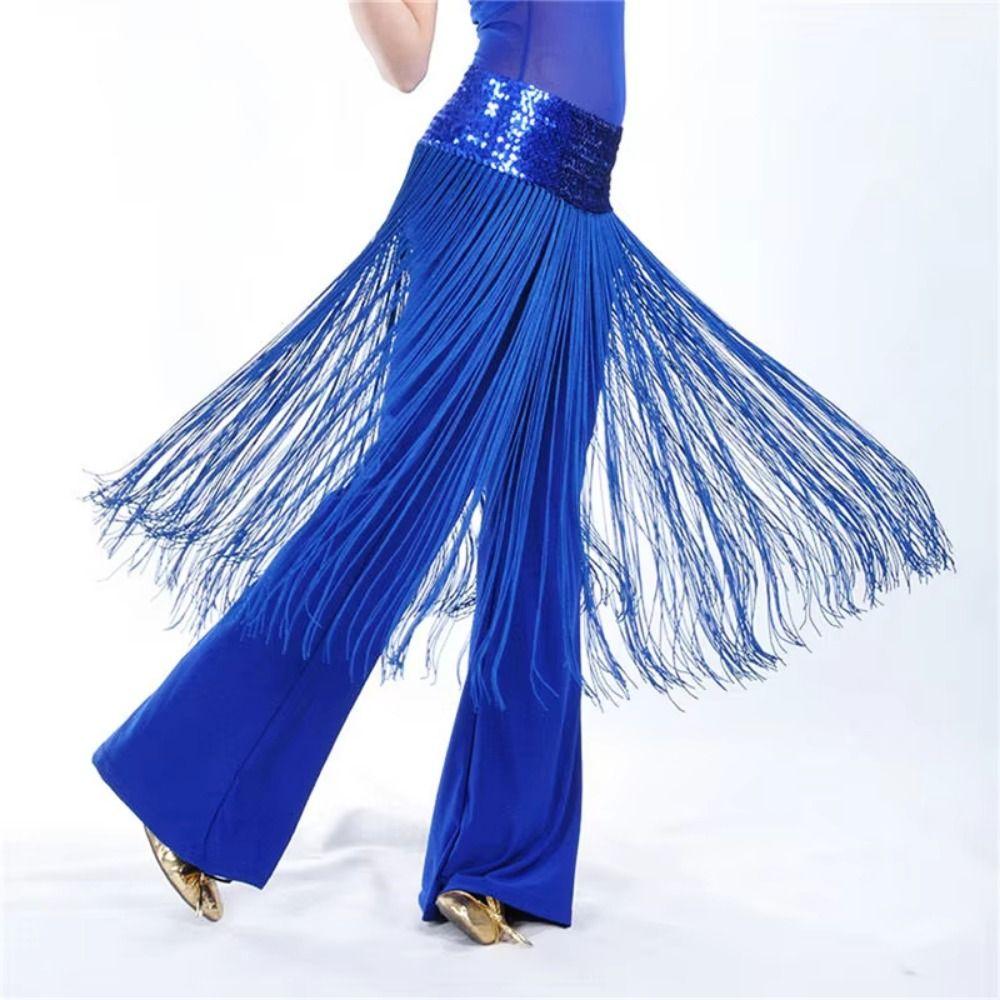 Glitter Sequins Belly Dance Belt Long Tassel Sequin Waist Chain Boho Hip Scarf Skirt  Belly Dancing