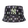 MLB New York Yankees cotton monogram print bucket hat, black 3AHTM0523-50BKS