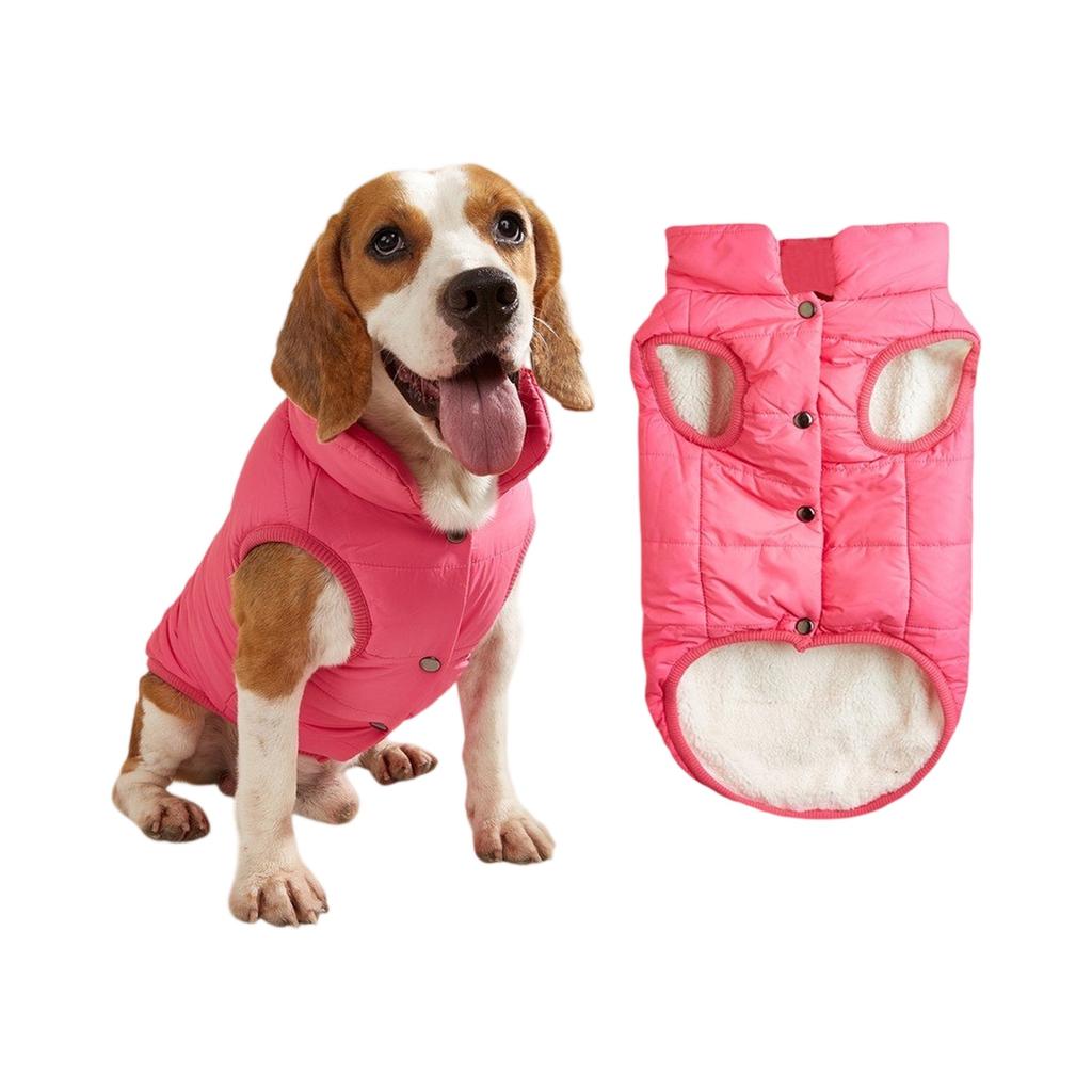 Button Winter Dog Vest With Integrated Keep Warm Fleece Back Zipper For Small Medium Dog