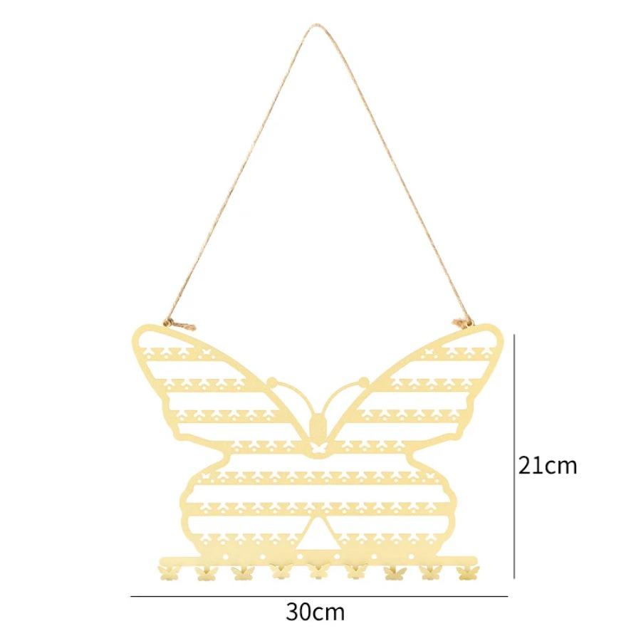 Butterfly Shape Wall Mounted Jewelry Rack Jewelry Hanging Rack for Necklaces Earrings Bracelets Display and Storage Black