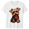 Yorkshire Terrier Dog Love Heart Animals Men's T-Shirt Daunisex Graphic Top Vintage Top For Everyday Wear Stylish