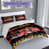 3PC Custom Name Fire Truck Adventure Bedding Set Duvet Cover Closure Includes 1 Duvet Cover & 2 Pillowcases for Bedroom