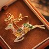Bo Xin Yun Colorful Crystal Deer Brooch - Exquisite Plum Blossom Design for Women's Fashion Accessories