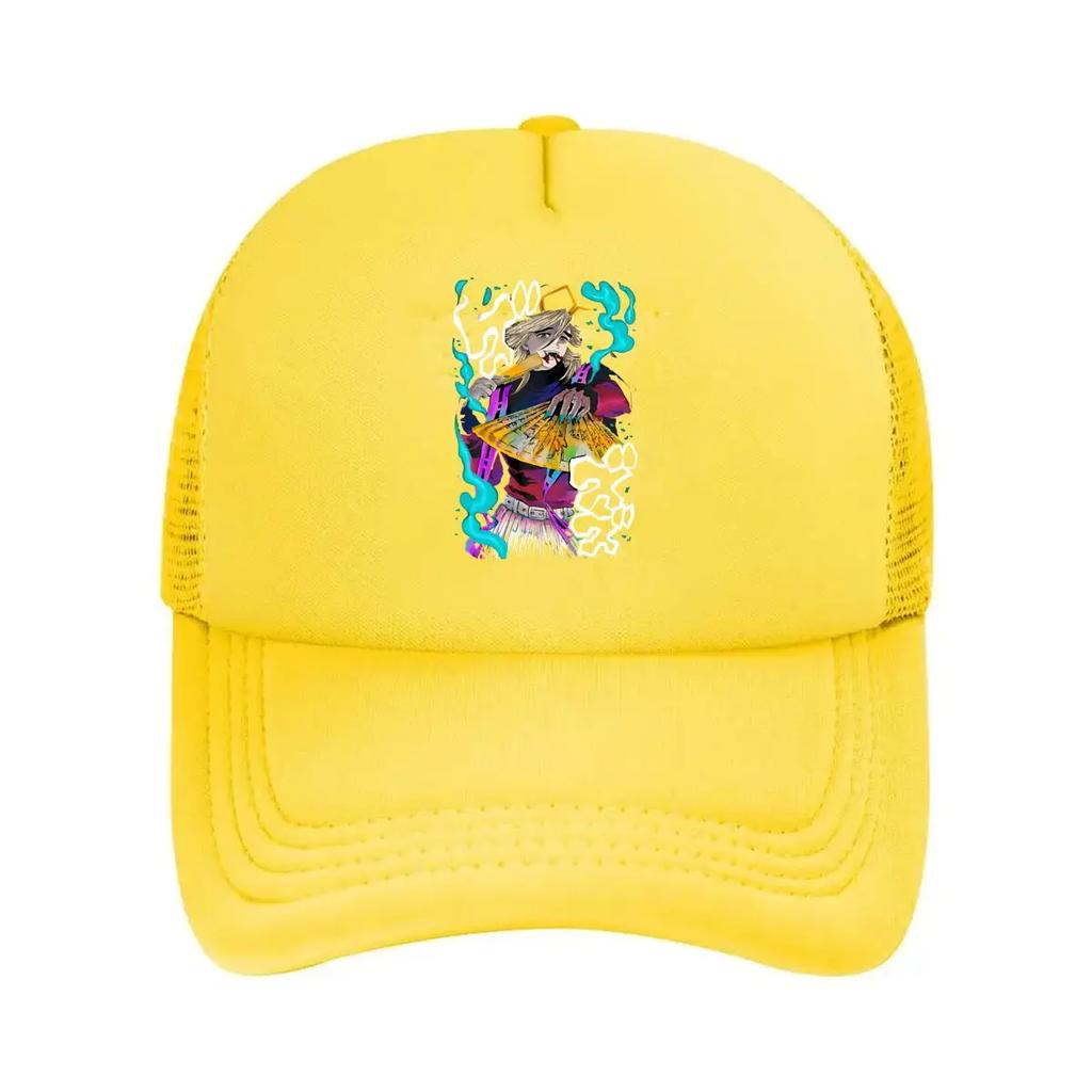 Colorful Character Art - Inspired, Vibrant Anime Figure Design Mesh Baseball Cap
