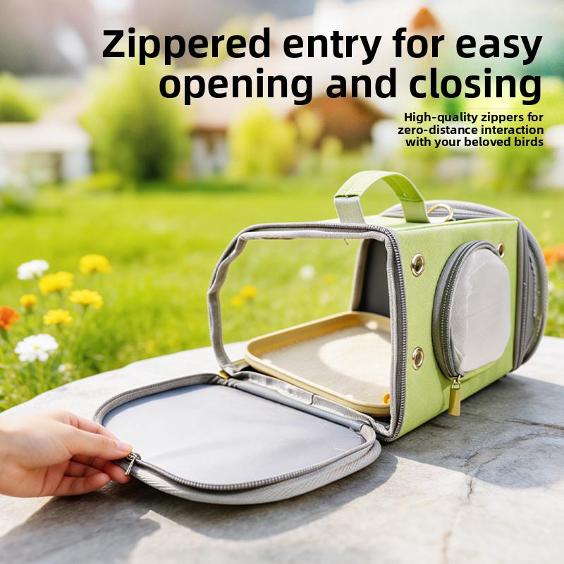 Portable Breathable Fashion Crossbody Outdoor Modern Nylon Push-Up Parrot Carrier Bag for Walking Birds Cockatiels Lovebirds
