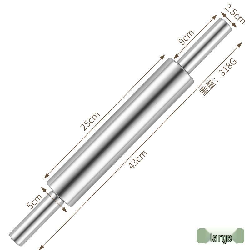Stainless Steel Seamless Rolling Pin for Dough, Dumplings, Noodles, and Baking