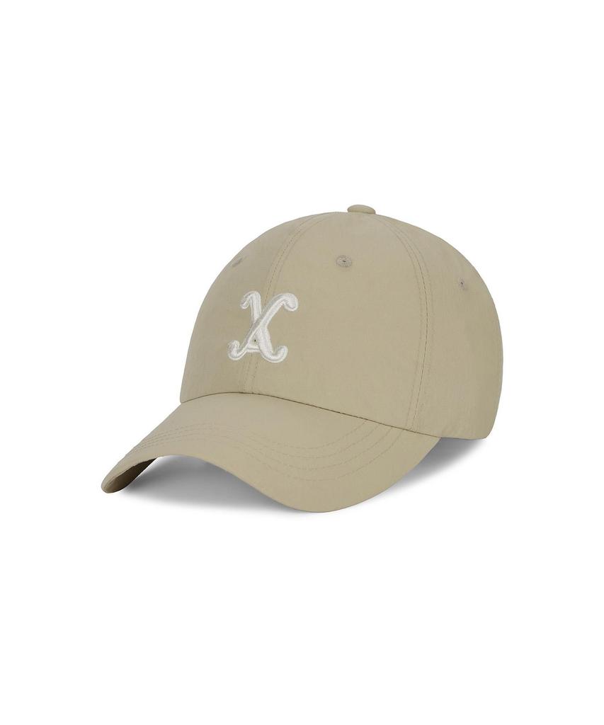 Bajal Va Curved Logo Nylon Ball Cap Light Beige