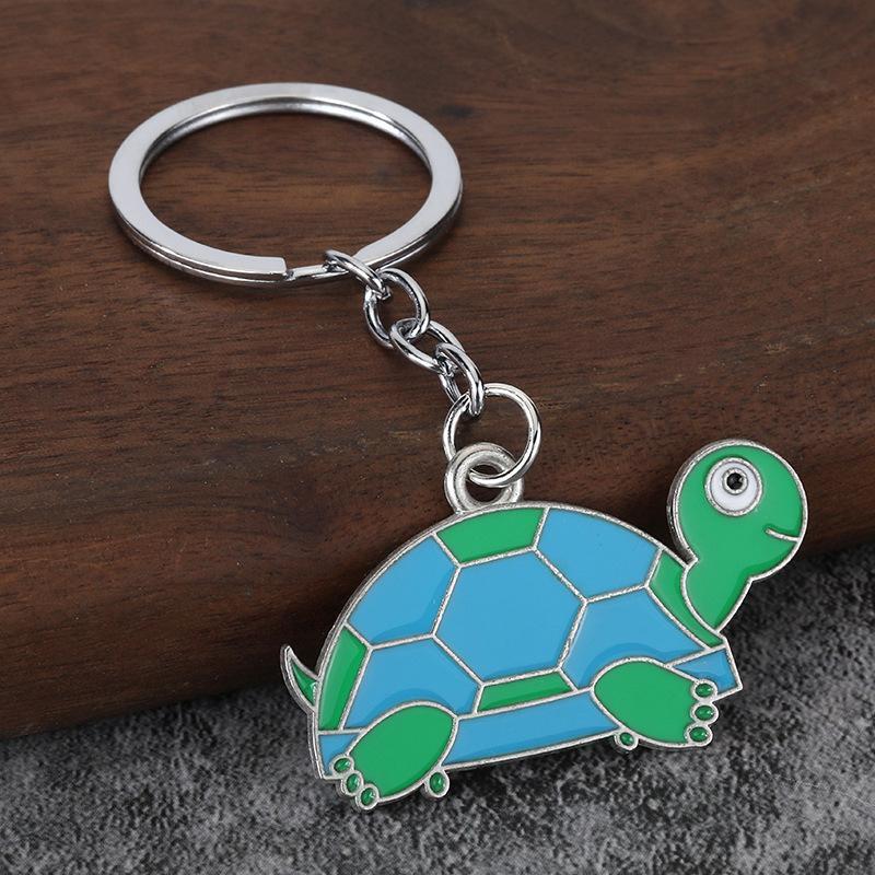 Cute Cartoon Turtle Enamel Keychains Bright Color Design Sturdy Metal Ring For Bag Decor Key Storage Gifts For Turtle Fans