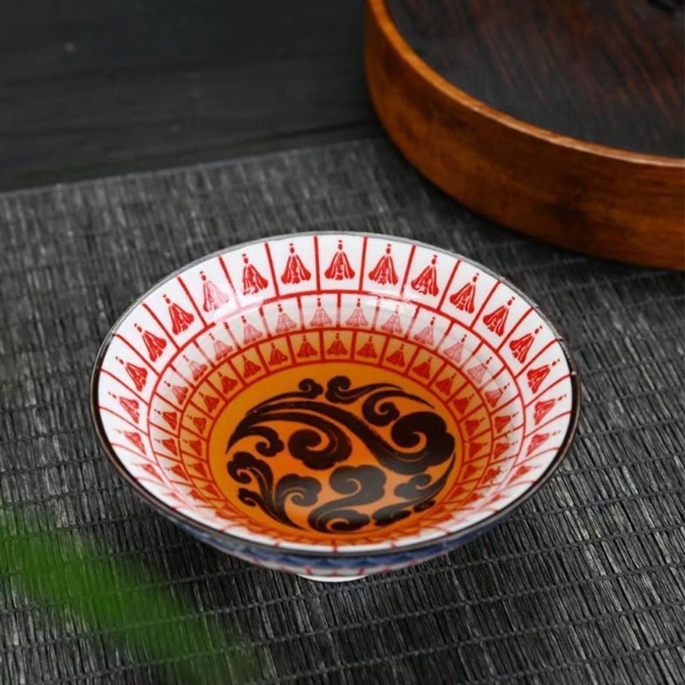 Modrobílý porcelánový čajový šálek - Kónický kalich Tisíce Buddhů, Dvojúčelová sada pro Gongfu čaj/Saké, Keramické mistrovské dílo z Jingdezhenu