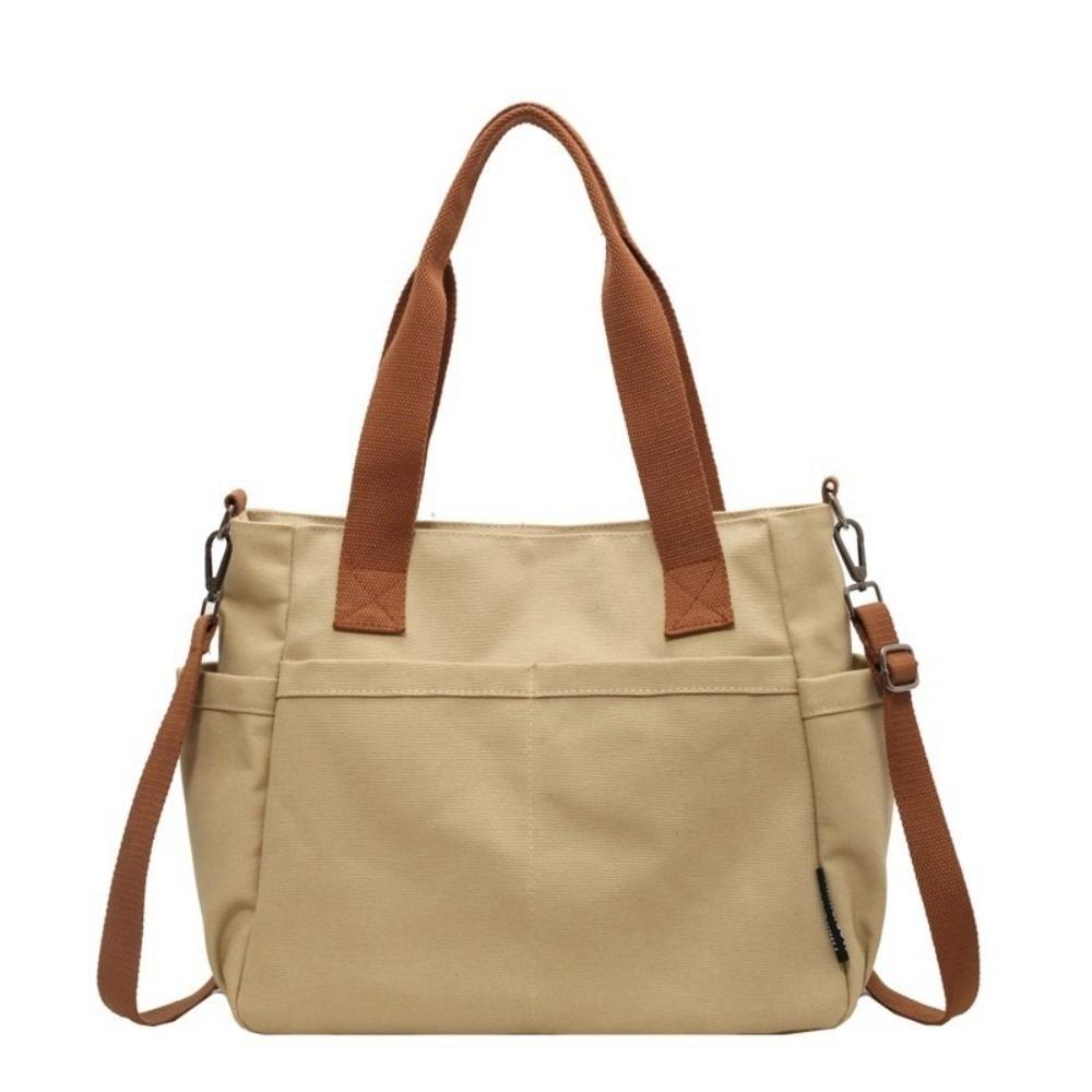 

Zipper Canvas Handbag Thickened Storage Pouch Fashion Large Capacity Tote Bag Outdoor хаки