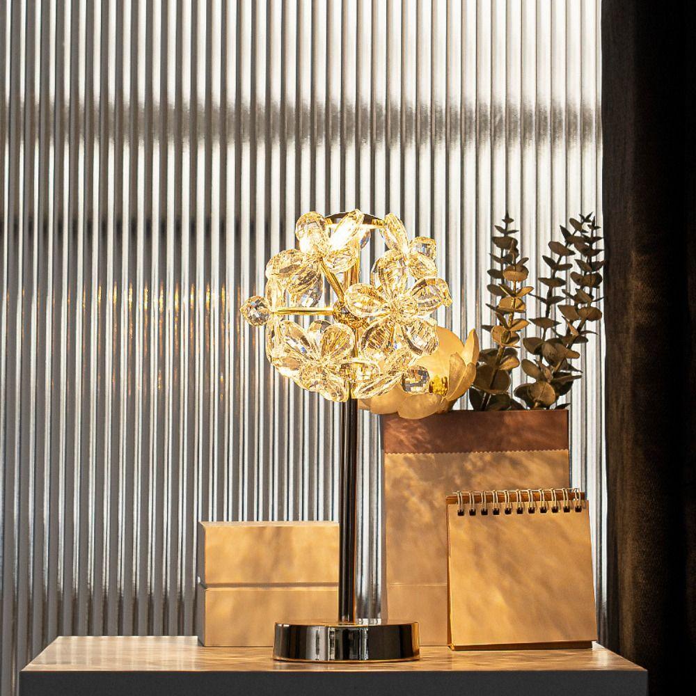 Crystal Lamp Shade Crystal Table Lamp 3 Color Lights Dimmable Decoration Desk Light Soft Lights Romantic Indoor Lighting Home