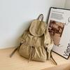 School bag with lazy style pleated drawstring niche design backpack for women, 1011 new casual lightweight backpack, small backpack