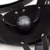 SM Leather Hood Mask  Bondage Harness Gag Muzzle Mask With Ball Mouth Gag Fetish Erotic Slave Restraint Sex Toys For Couples