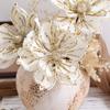 Creative DIY Artificial Xmas Flower High-grade Hanging Simulation Christmas Flower Handmade Fake Glitter Flower Wedding Dinner