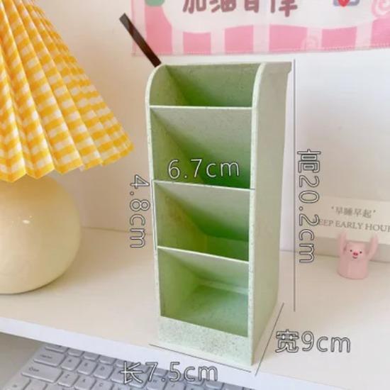 Candy Color 4 Grid Desktop Pen Holder Kawaii Small Big Size Makeup Brushes Lipstick Pens Storage Organizer School Stationery