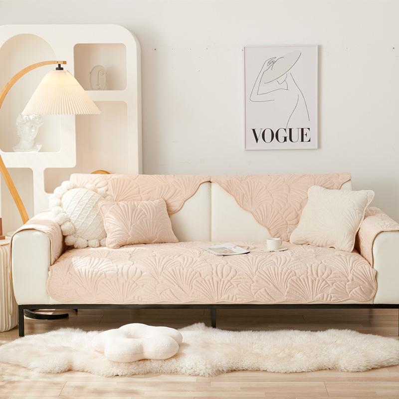 

Sofa Cushion Universal In All Seasons, Living Room Seat Cushion Crystal Velvet Sofa Towel, Seat Cushion Nordic Non-Slip Thickened Sofa Cover 70*70cm бежевый