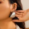 Ingemark Punk Vintage Smooth Metal Hoop Earrings for Women Gold Color C Shape Circle Geometric Earrings Trendy Jewelry Gifts New