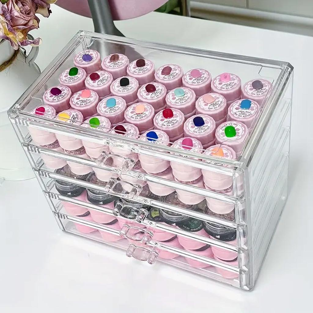 1pc,Nail polish storage box, nail polish display box, transparent multi-layer storage rack, cosmetics, lipstick, jewelry storage