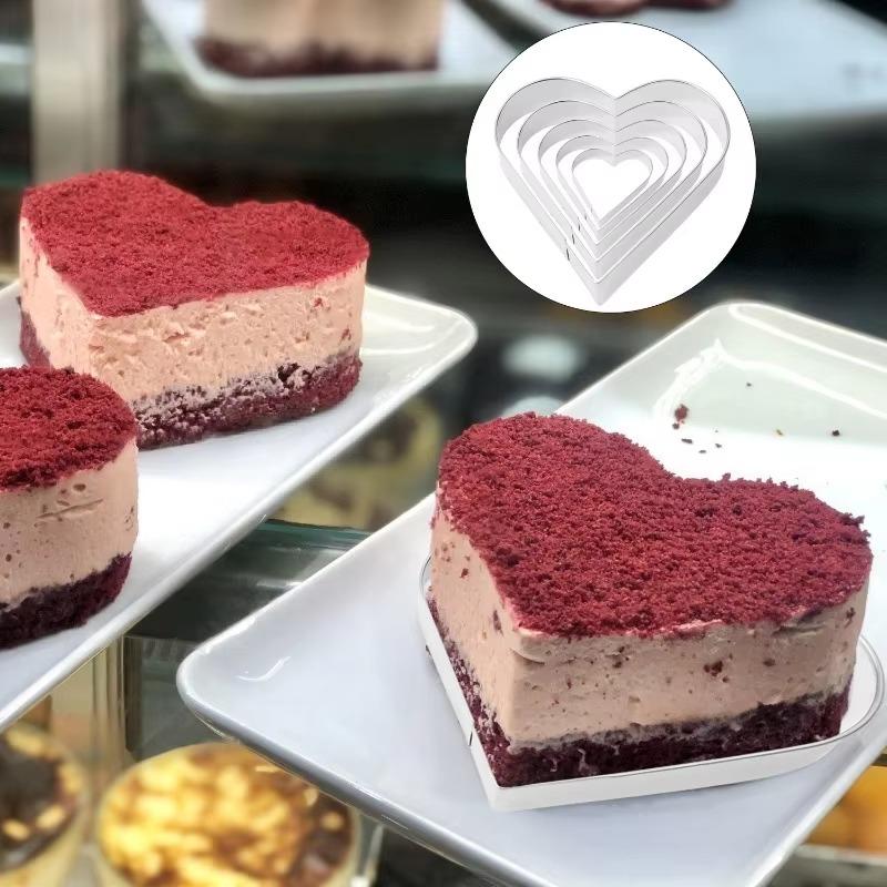 Heart-shaped Cookie Cutting Mold Stainless Steel Love Mousse Peach Heart Candy Cake Mould Home DIY Kitchen Baking Accessories