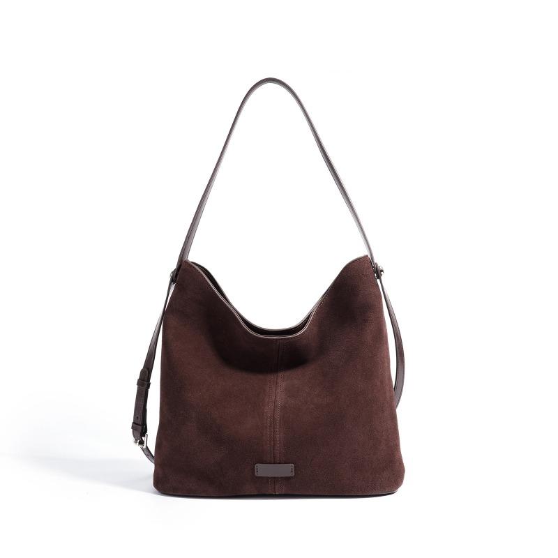 Women's Bag New Large-capacity Bucket Bag Lazy Wind Commuting Retro Fashion Versatile Leather Shoulder Armpit Bag