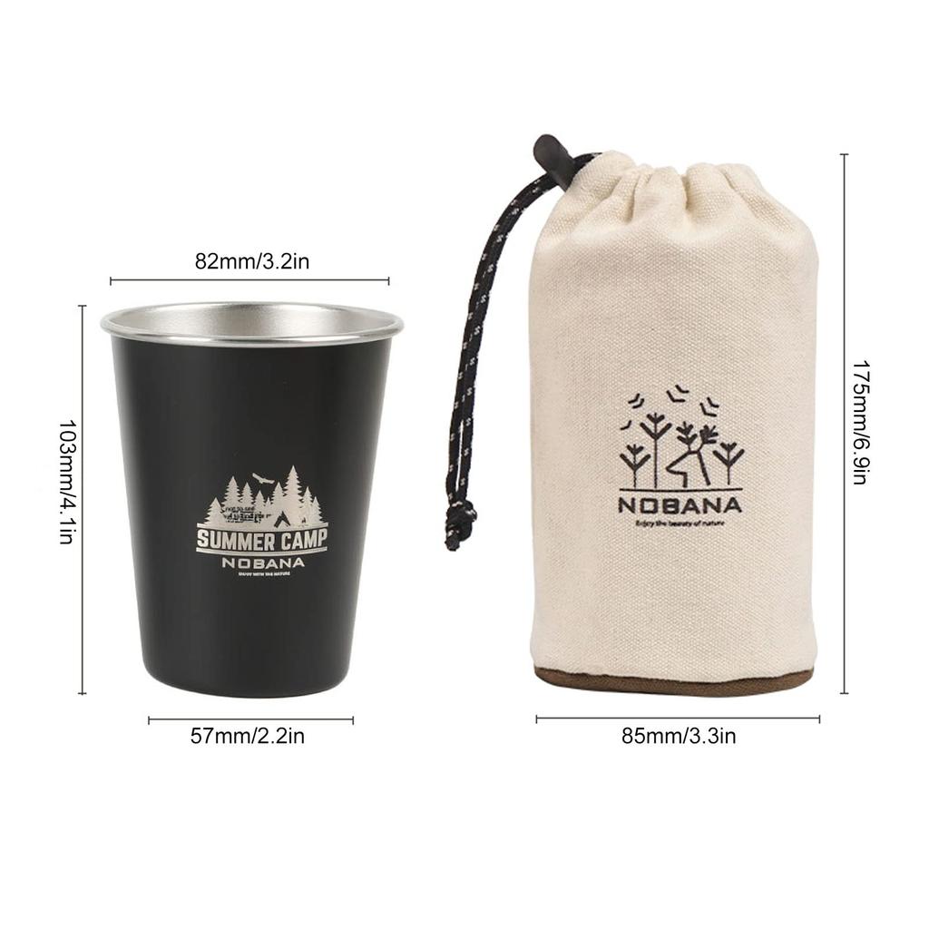 Camping Cup Lightweight 350ml Camping Water Cup for Outdoors and Friends Set, High-Strength 4-Color (Wilderness Style)