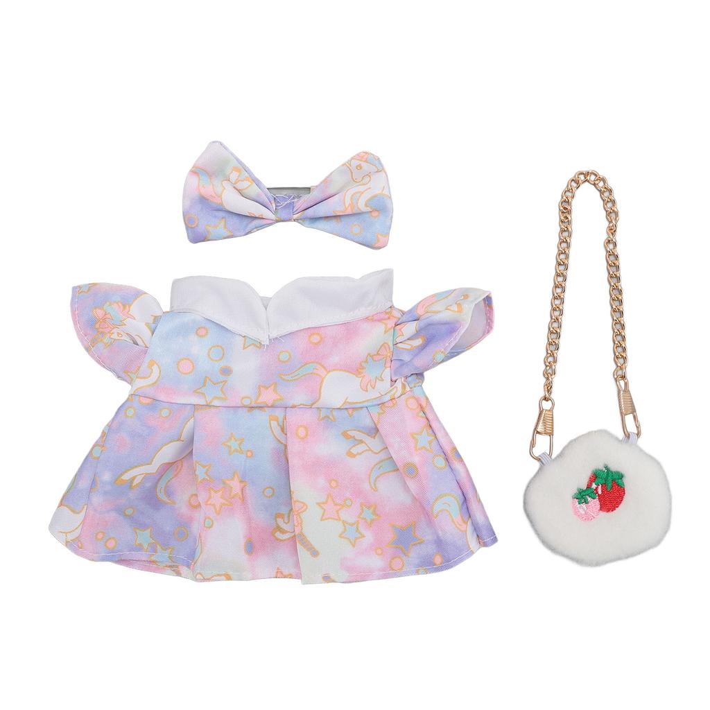 Doll Clothes Dress Doll Clothes Multifunctional Cotton and Cloth Good Compatibility Robust with Bow Tie Strawberry Bag for Home
