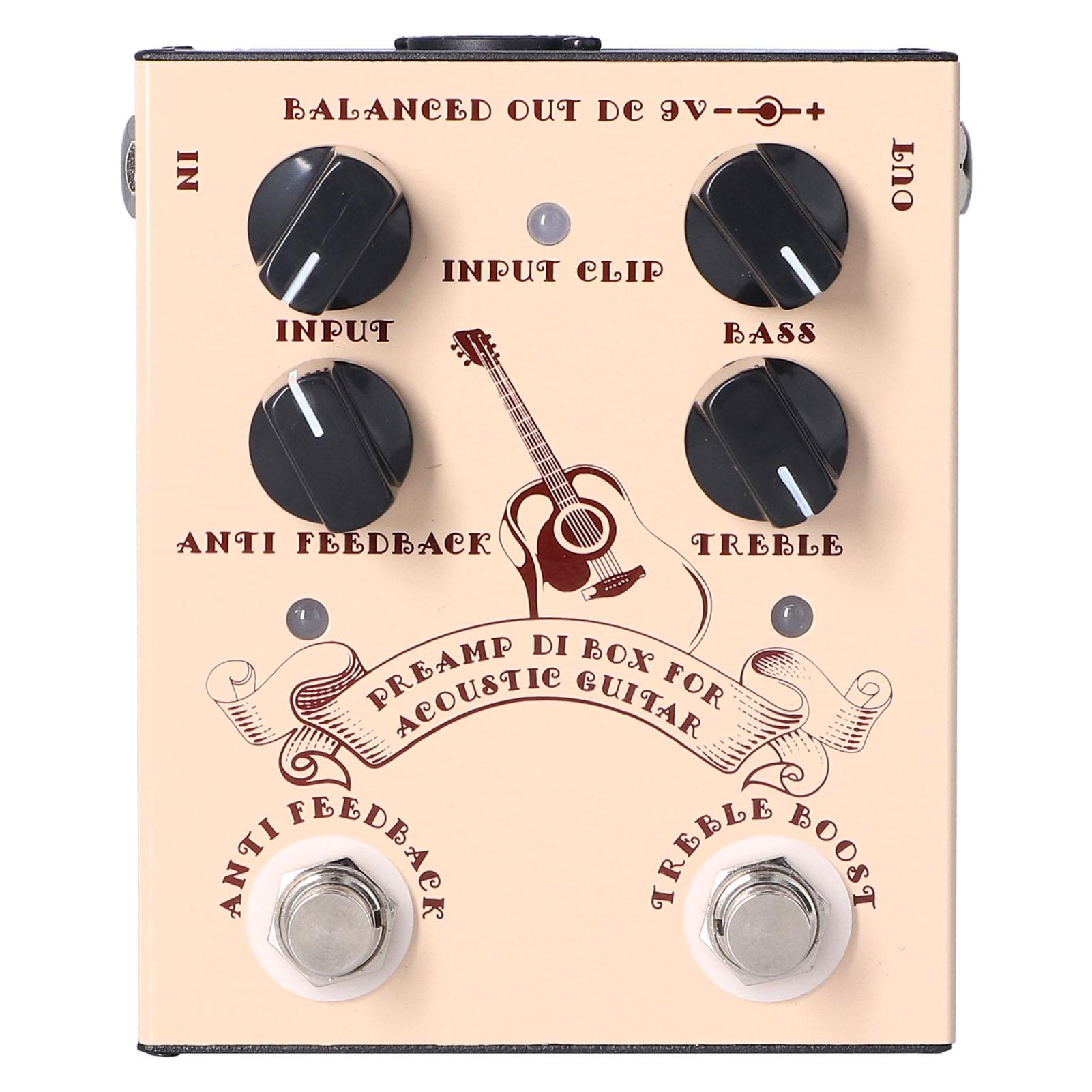 

Guitar Preamp Effect Analog Stompbox Pedal Knob Control Audio Accessories DC9V 100mA