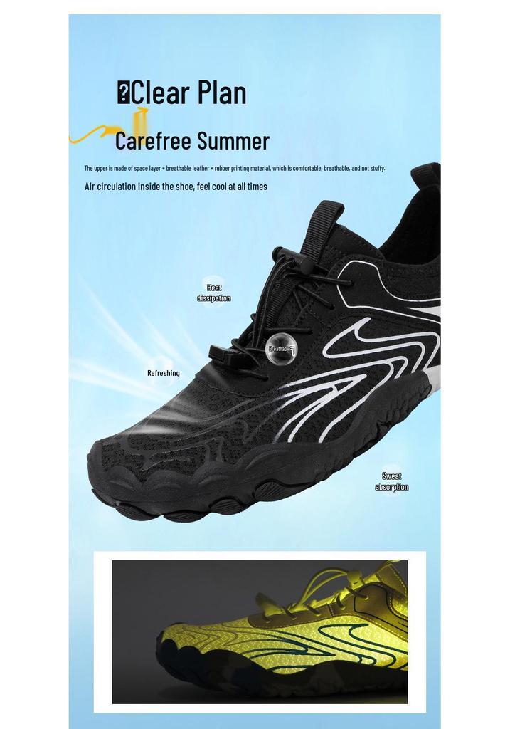 Wading Shoes: Five-Finger Non-Slip, Quick-Drying, Breathable Beach and Creek Trekking Footwear for Swimming, Yoga, and Fitness.